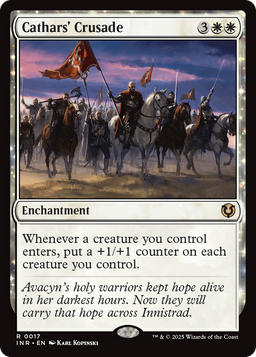 Cathars' Crusade (INR-017) - Innistrad Remastered: (enchantment) Foil