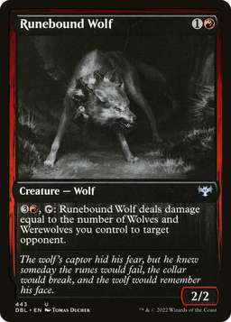 Runebound Wolf (DBL-443) - Innistrad: Double Feature Foil