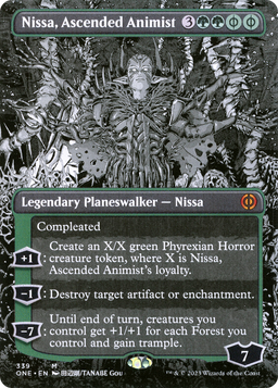 Nissa, Ascended Animist (Borderless) (ONE-339) - Phyrexia: All Will Be One: (Showcase) Foil