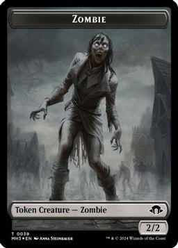 Zombie (Ripple Foil) // Elephant Double-Sided Token (M3C-39 // 18) - Modern Horizons 3 Commander Foil