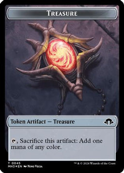 Treasure (Ripple Foil)  // Copy Double-Sided Token (MH3-34 // 1) - Modern Horizons 3 Foil