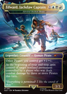 Edward, Jackdaw Captain - Admiral Beckett Brass (Rainbow Foil) (SLD-1561) - Secret Lair Drop Series Foil