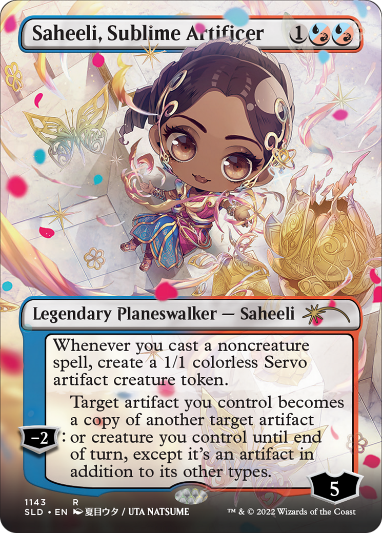 Saheeli, Sublime Artificer (Borderless) (SLD-1143) - Secret Lair Drop Foil