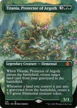 Titania, Protector of Argoth (Borderless) (MH2-319) - Modern Horizons 2 Foil