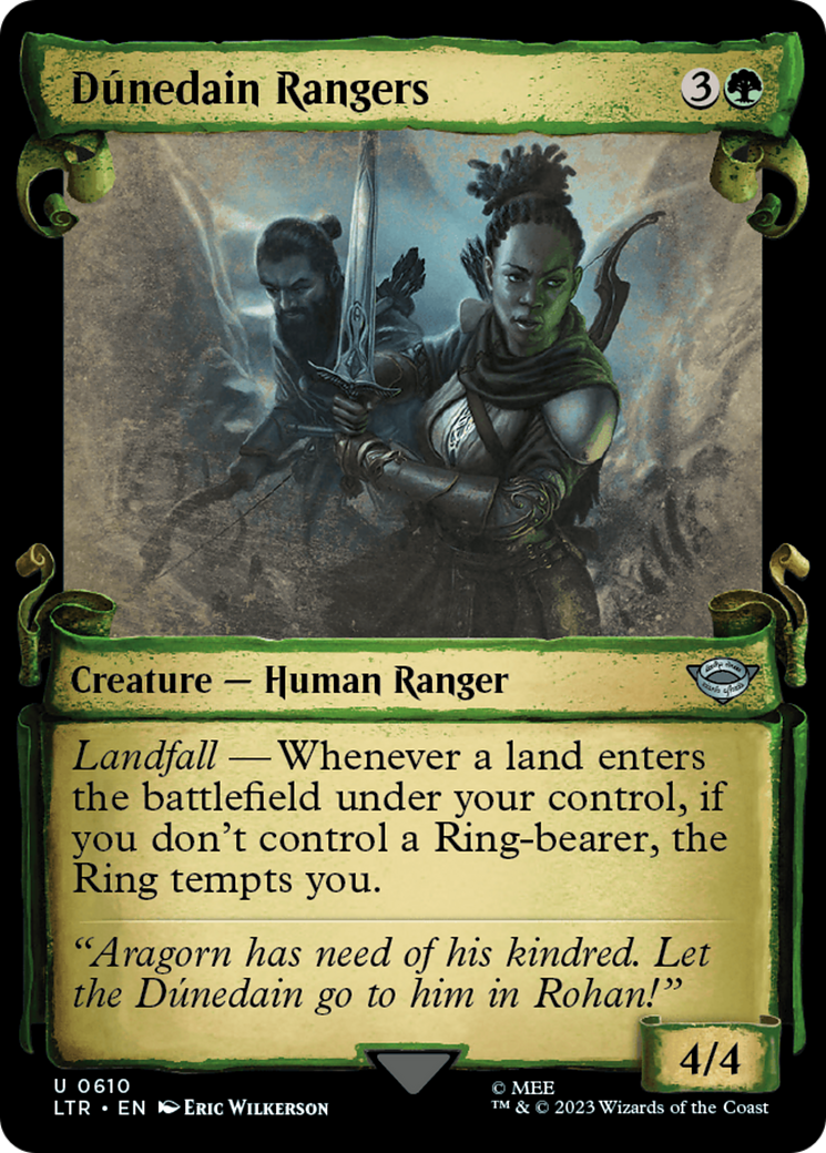 Dunedain Rangers (Showcase Scrolls) (LTR-610) - The Lord of the Rings: Tales of Middle-earth: (Showcase) Foil