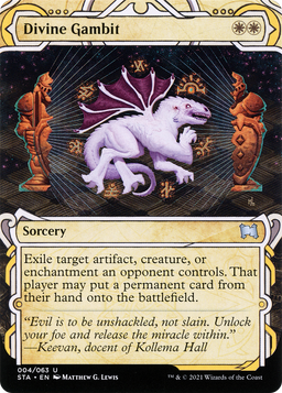 Divine Gambit (STA-004) - Strixhaven Mystical Archive: (Showcase) (Borderless) Foil