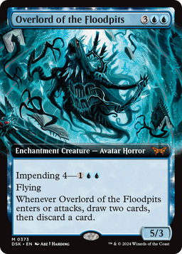 Overlord of the Floodpits (Extended Art) (DSK-373) - Duskmourn: House of Horror: (Extended Art, enchantment) Foil