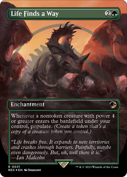 Life Finds a Way (Borderless) (Emblem) (REX-031) - Jurassic World Collection Foil