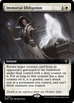 Immortal Obligation (Extended Art) (MKC-321) - Murders at Karlov Manor Commander: (Extended Art)
