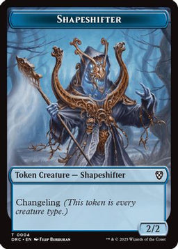 Shapeshifter // Zombie (0003) Double-Sided Token (DRC-4 // 3) - Commander: Aetherdrift Foil