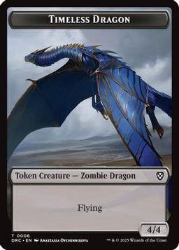 Timeless Dragon // Zombie (0003) Double-Sided Token (DRC-6 // 3) - Commander: Aetherdrift