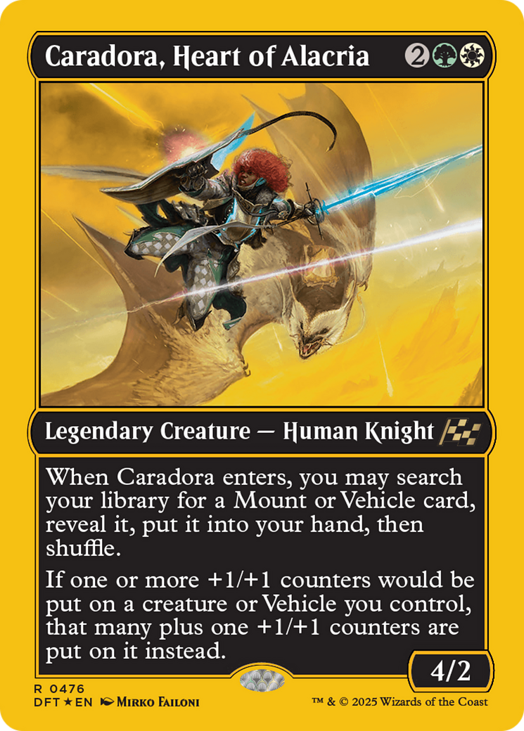 Caradora, Heart of Alacria (First-Place Foil) (DFT-476) - Aetherdrift Foil