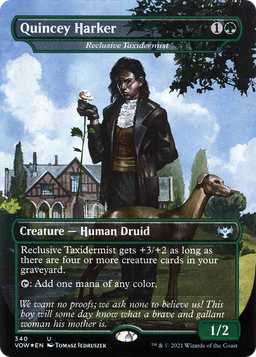 Quincey Harker - Reclusive Taxidermist (VOW-340) - Innistrad: Crimson Vow / Quincey Harker (Borderless)