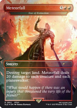 Meteorfall - Star of Extinction (Rainbow Foil) (SLD-1862) - Secret Lair Drop Series Foil