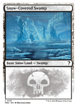 Snow-Covered Swamp (White Border) (MB2-118) - Mystery Booster 2: (snow)