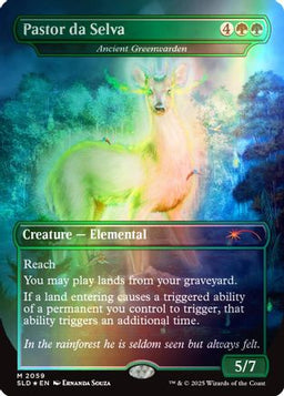 Pastor da Selva - Ancient Greenwarden (Rainbow Foil) (SLD-2059) - Secret Lair Drop Series Foil
