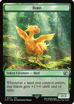Bird (0017) // Wizard (0015) Double-Sided Token (FIN-17 // 15) - FINAL FANTASY Foil