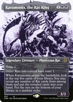 Karumonix, the Rat King (Showcase) (ONE-307) - Phyrexia: All Will Be One: (Showcase) (Borderless) Foil