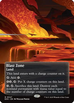 Blast Zone (0047) (Borderless) (EOS-047) - Edge of Eternities: Stellar Sights Foil