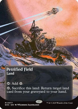 Petrified Field (0077) (Borderless) (EOS-077) - Edge of Eternities: Stellar Sights Foil
