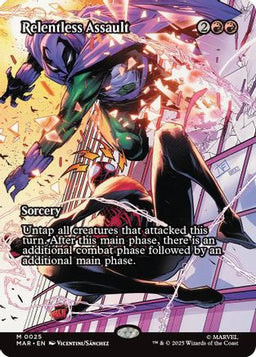 Relentless Assault (Borderless) (MAR-025) - Marvel Eternal-Legal Foil
