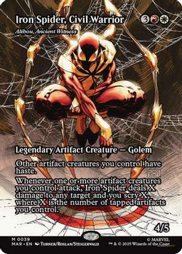 Iron Spider, Civil Warrior - Alibou, Ancient Witness (Borderless) (MAR-039) - Marvel Eternal-Legal Foil