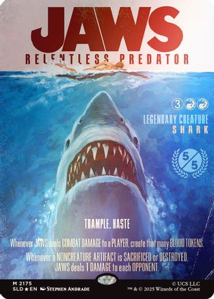 Jaws, Relentless Predator (Rainbow Foil) (SLD-2175) - Secret Lair Drop Series Foil