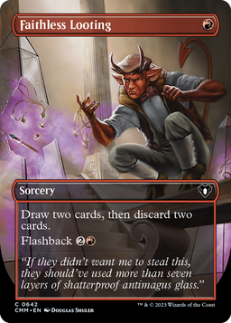 Faithless Looting (Borderless) (CMM-642) - Commander Masters Foil