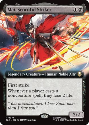 Mai, Scornful Striker (Extended Art) (TLA-374) - Avatar: The Last Airbender Foil