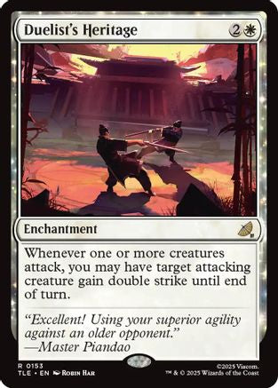 Duelist's Heritage (TLE-153) - Avatar: The Last Airbender: Eternal-Legal Foil