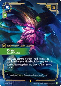 Ornn - Blacksmith (Alternate Art) (058a/221) - Spiritforged Foil