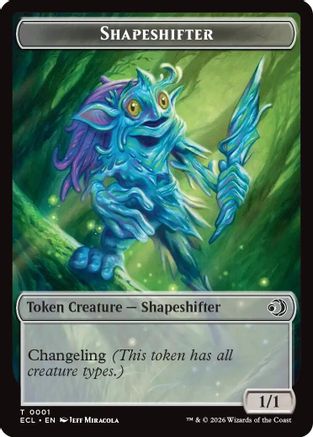 Shapeshifter // Merfolk Double-Sided Token (ECL-1 // 8) - Lorwyn Eclipsed Foil