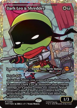 Dark Leo & Shredder (Showcase) (Fracture Foil) (TMT-299) - Teenage Mutant Ninja Turtles Foil