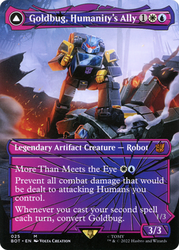 Goldbug, Humanity's Ally (Shattered Glass) (BOT-025) - Transformers: (shatteredglass, convertdfc) (Borderless)
