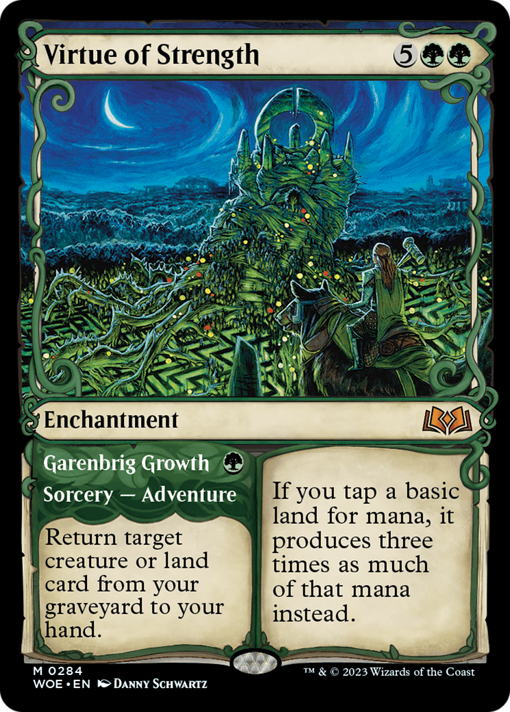Virtue of Strength (Showcase) (WOE-284) - Wilds of Eldraine: (Showcase)