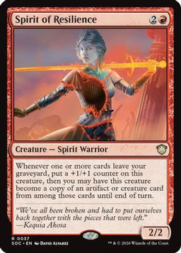 Spirit of Resilience (SOC-037) - Commander: Secrets of Strixhaven