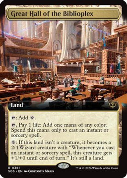 Great Hall of the Biblioplex (Extended Art) (SOS-361) - Secrets of Strixhaven Foil