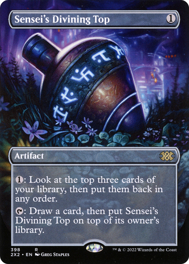 Sensei's Divining Top (Borderless) (2X2-398) - Double Masters 2022 Foil