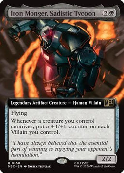 Iron Monger, Sadistic Tycoon (Extended Art) (MSC-350) - Commander: Marvel Super Heroes Foil