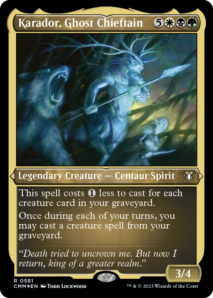 Karador, Ghost Chieftain (CMM-581) - Commander Masters Etched Foil