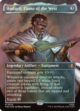 Anduril, Flame of the West (Borderless) (Surge Foil) (HOC-079) - The Hobbit: Eternal-Legal Foil