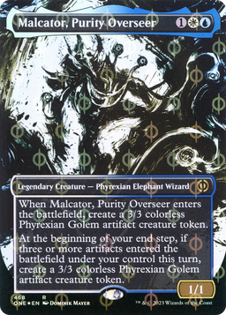 Malcator, Purity Overseer (Showcase) (Step-and-Compleat Foil) (ONE-468) - Phyrexia: All Will Be One: (Showcase) (Borderless) Foil