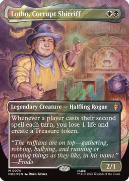 Lotho, Corrupt Shirriff (Borderless) (Surge Foil) (HOC-074) - The Hobbit: Eternal-Legal Foil