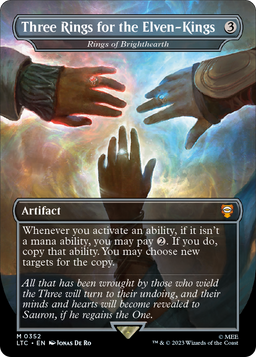 Three Rings for the Elven-Kings - Rings of Brighthearth (LTC-352) - Tales of Middle-earth Commander / Three Rings for the Elven-Kings (Borderless) Foil