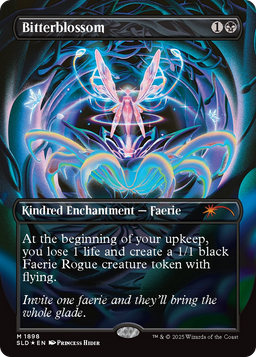 Bitterblossom (Double Rainbow Foil) (SLD-1898) - Secret Lair Drop (Borderless) Foil
