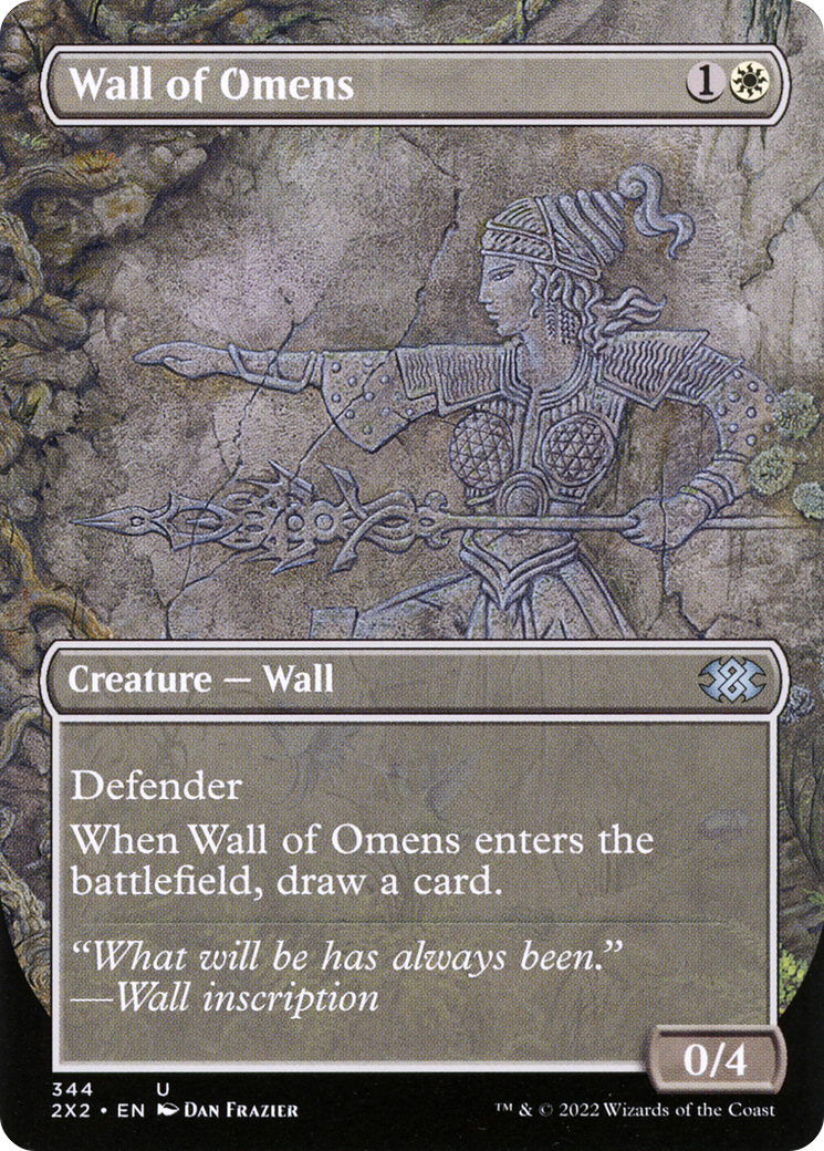 Wall of Omens (Borderless) (2X2-344) - Double Masters 2022 Foil