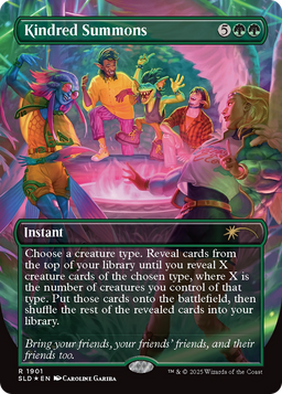 Kindred Summons (Double Rainbow Foil) (SLD-1901) - Secret Lair Drop (Borderless) Foil