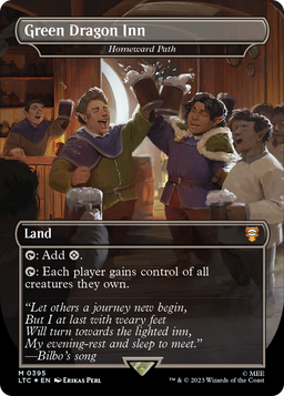 Green Dragon Inn - Homeward Path (Surge Foil) (LTC-395) - Tales of Middle-earth Commander / Green Dragon Inn (Borderless) Foil