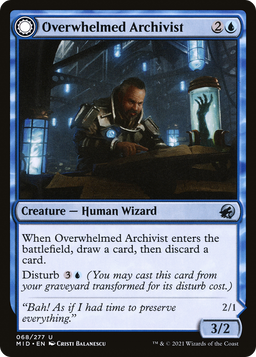 Overwhelmed Archivist (MID-068) - Innistrad: Midnight Hunt: (Double Faced Transform)