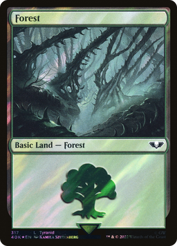 Forest (317) (Surge Foil) (40K-317) - Warhammer 40,000 Commander Foil
